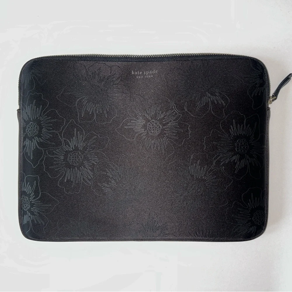 Kate Spade Black Floral Laptop Case